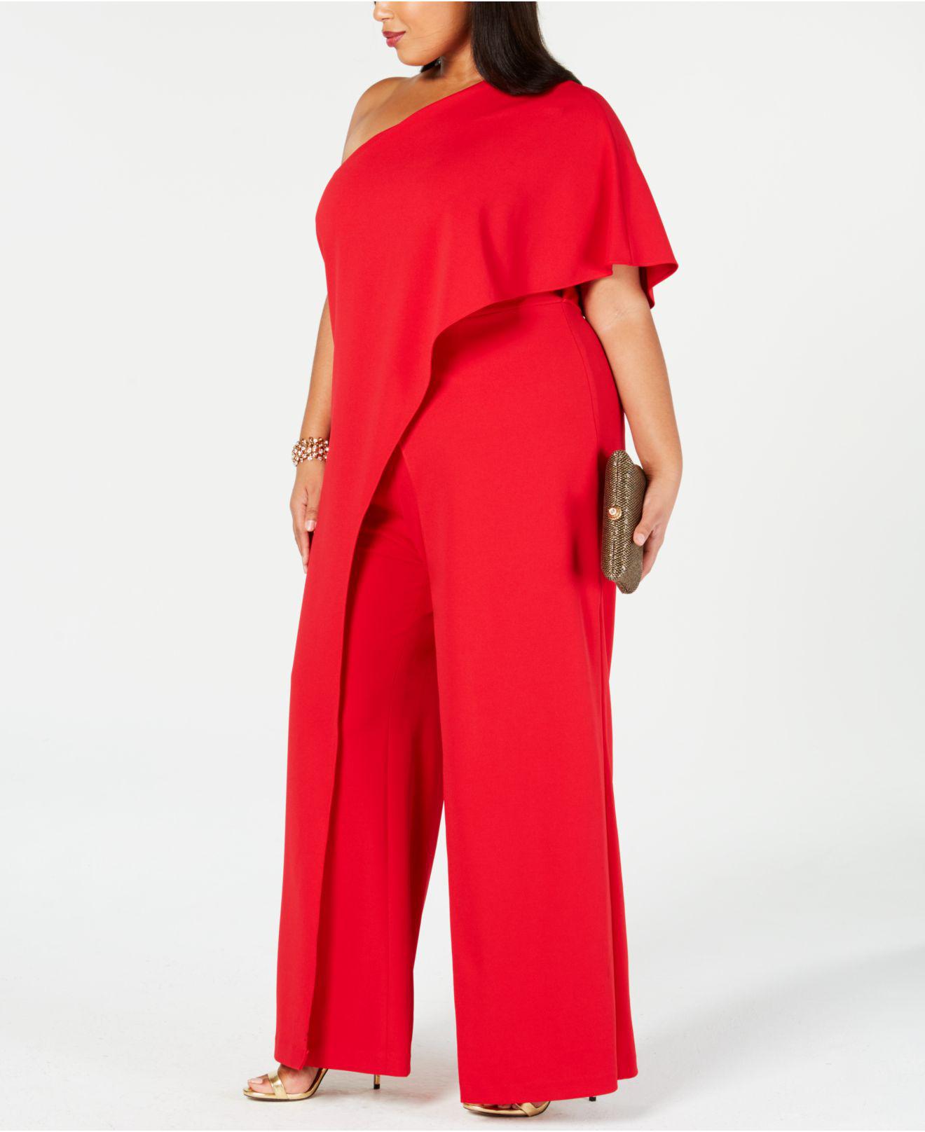 adrianna papell red jumpsuit