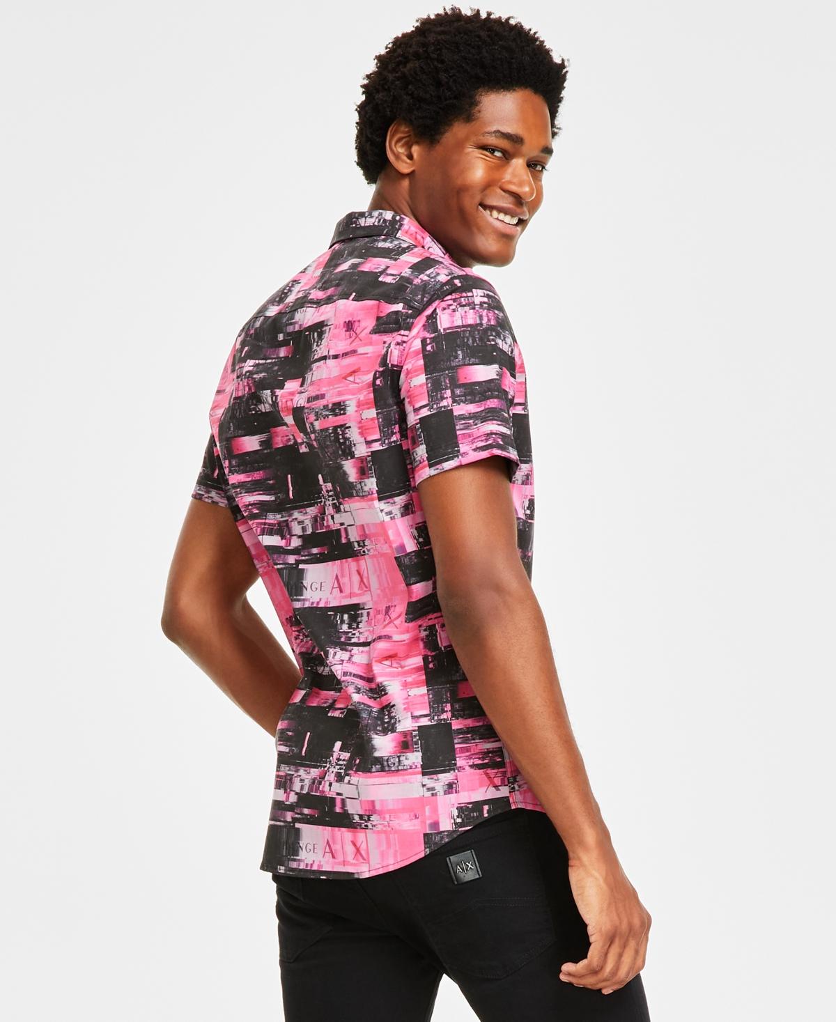 Men's pink discount armani exchange shirt