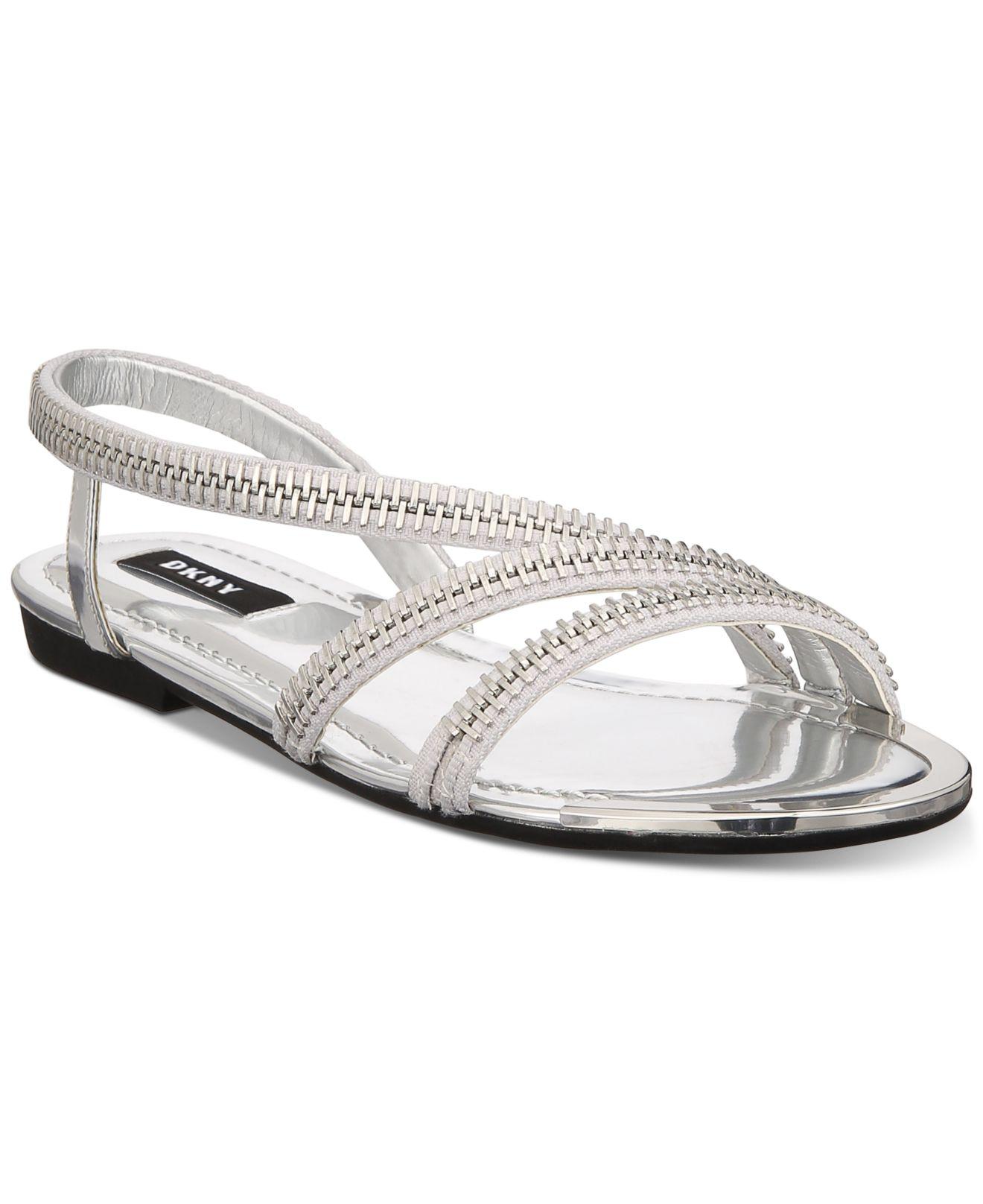 dkny silver sandals