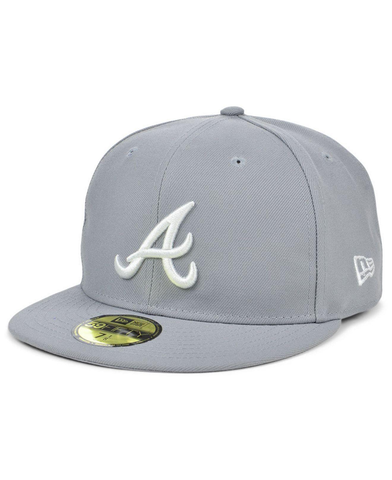 KTZ Atlanta Braves Re-dub 59fifty Fitted Cap in Gray for Men