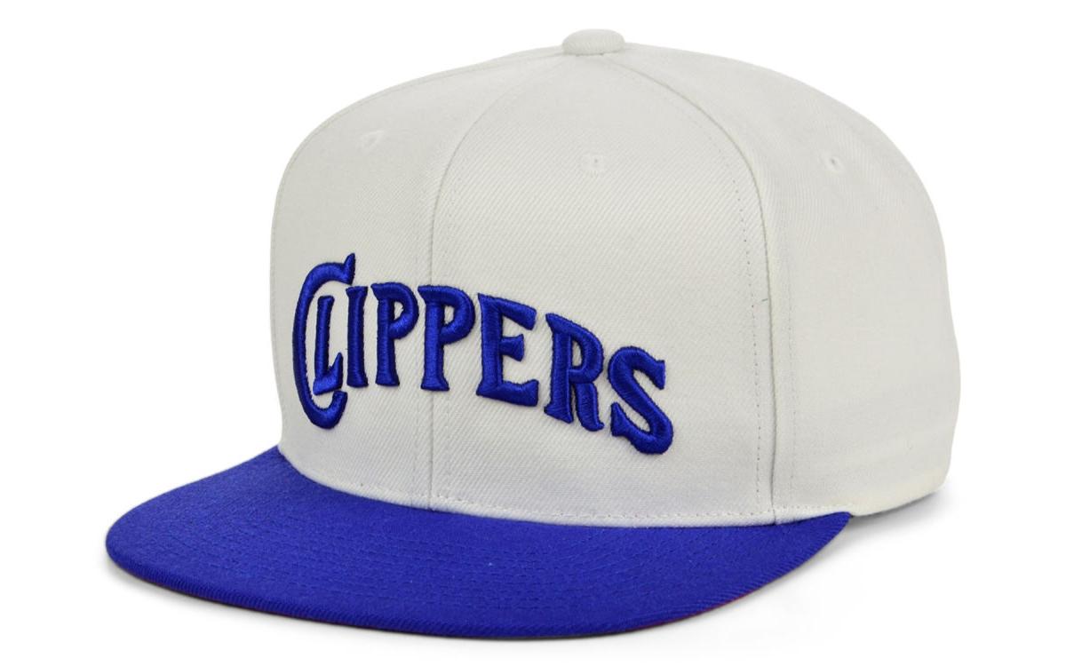 Mitchell & Ness Men's Black, White La Clippers Snapback Adjustable Hat