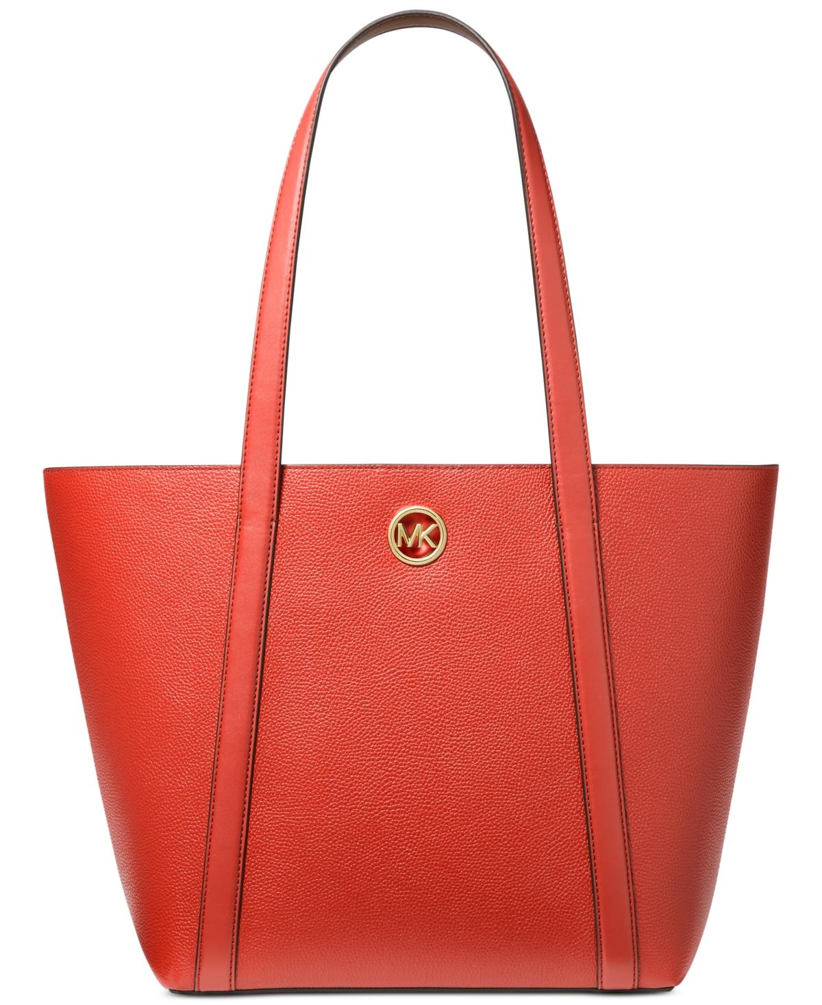 Michael Kors Michael Hadleigh Large Leather Tote in Red