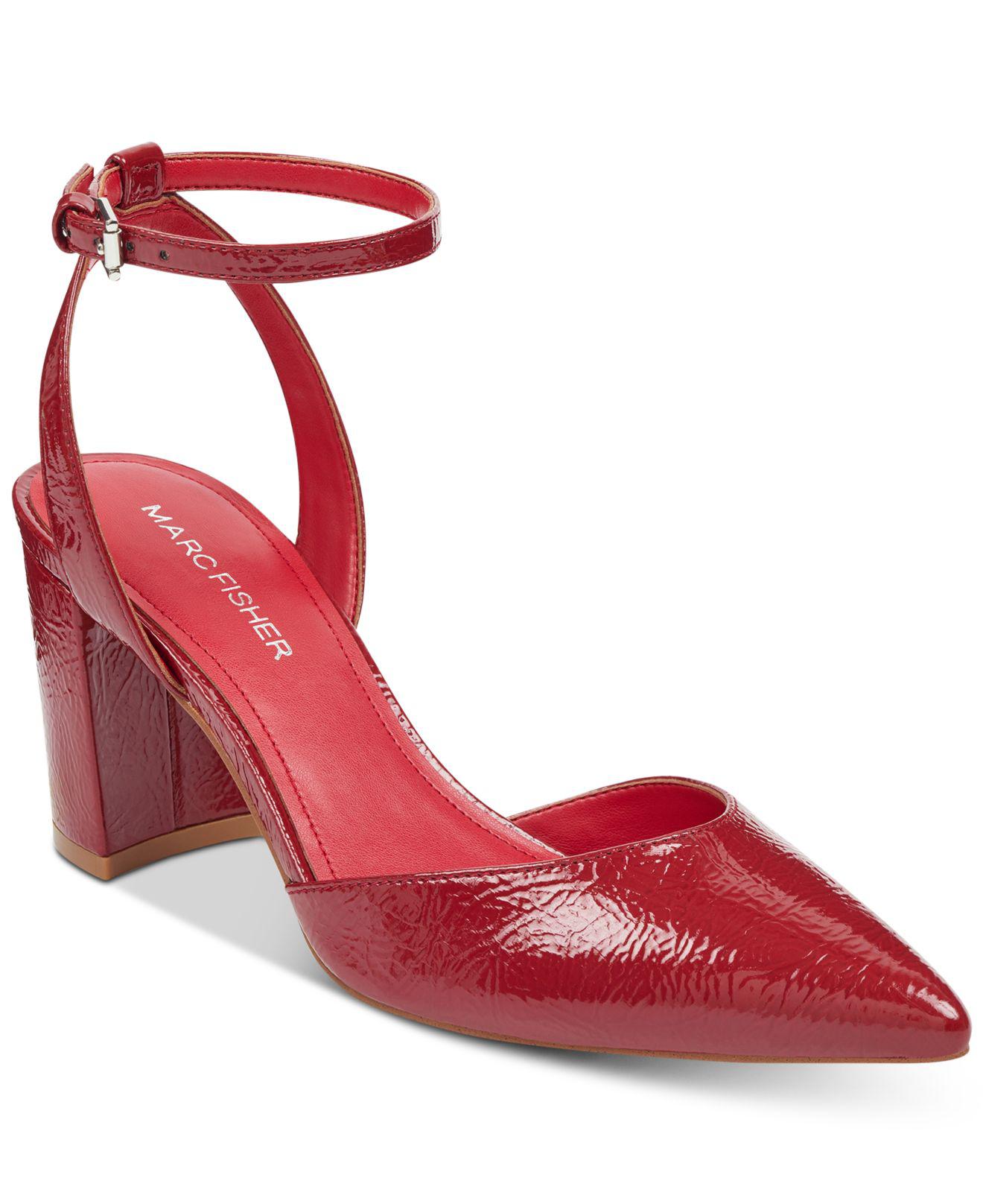 two piece block heel pump