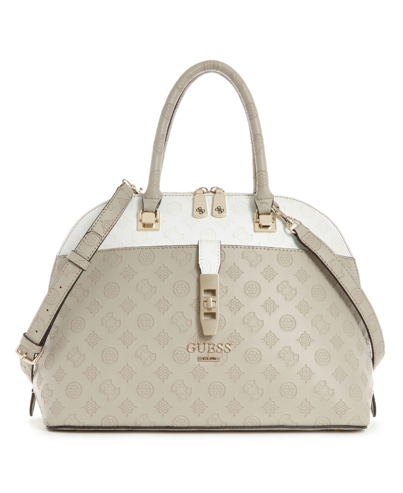 Guess Peony Classic Large Dome Satchel in Metallic | Lyst
