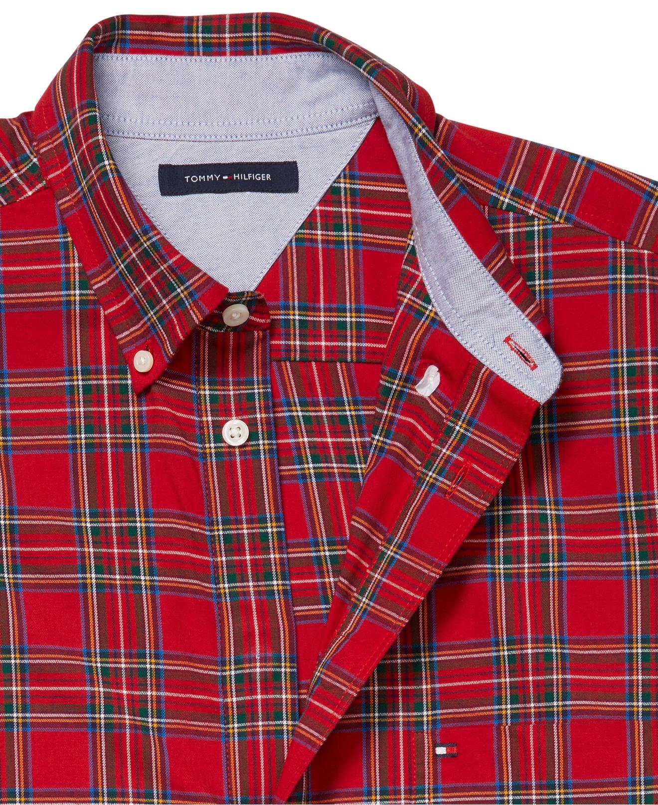 Tommy Hilfiger Cotton Dylan Tartan Shirt With Magnetic Closures in Red ...