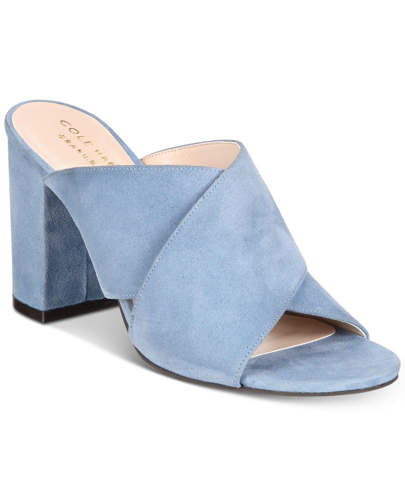 sky blue block heels