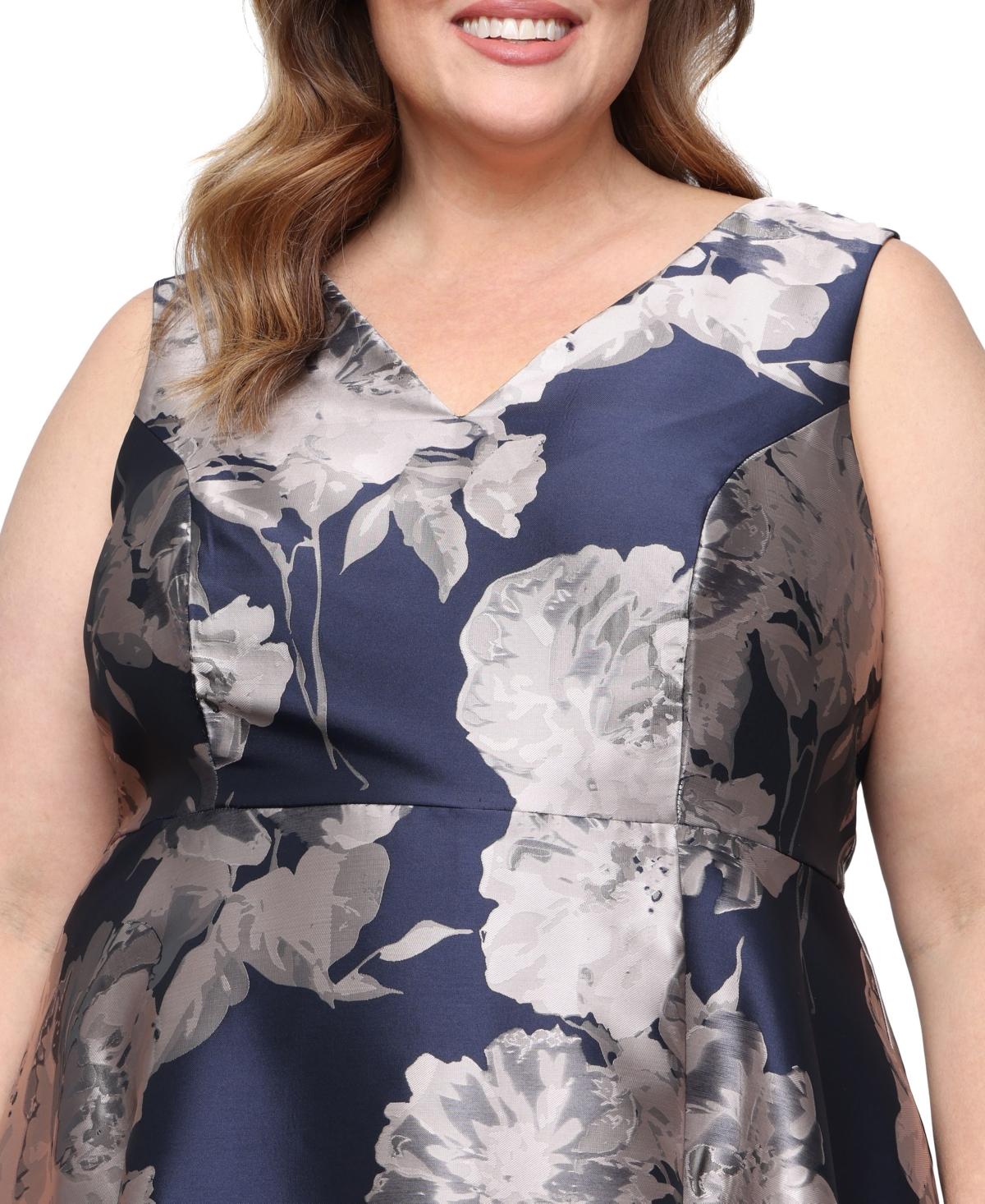Sl Fashions Plus Size High-low Hem V-neck Ball Gown in Blue | Lyst