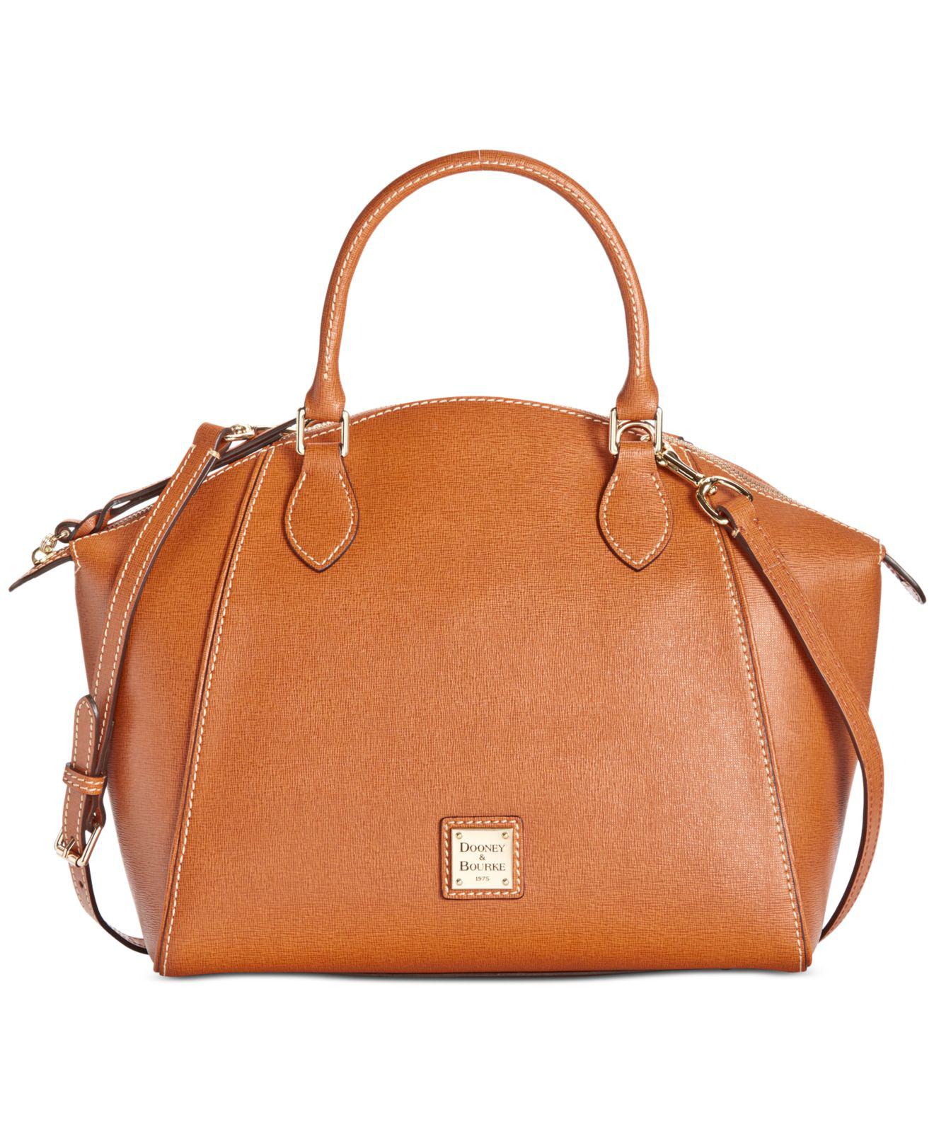 This sleek and practical satchel comes beautifully designed in sturdy Saffi...