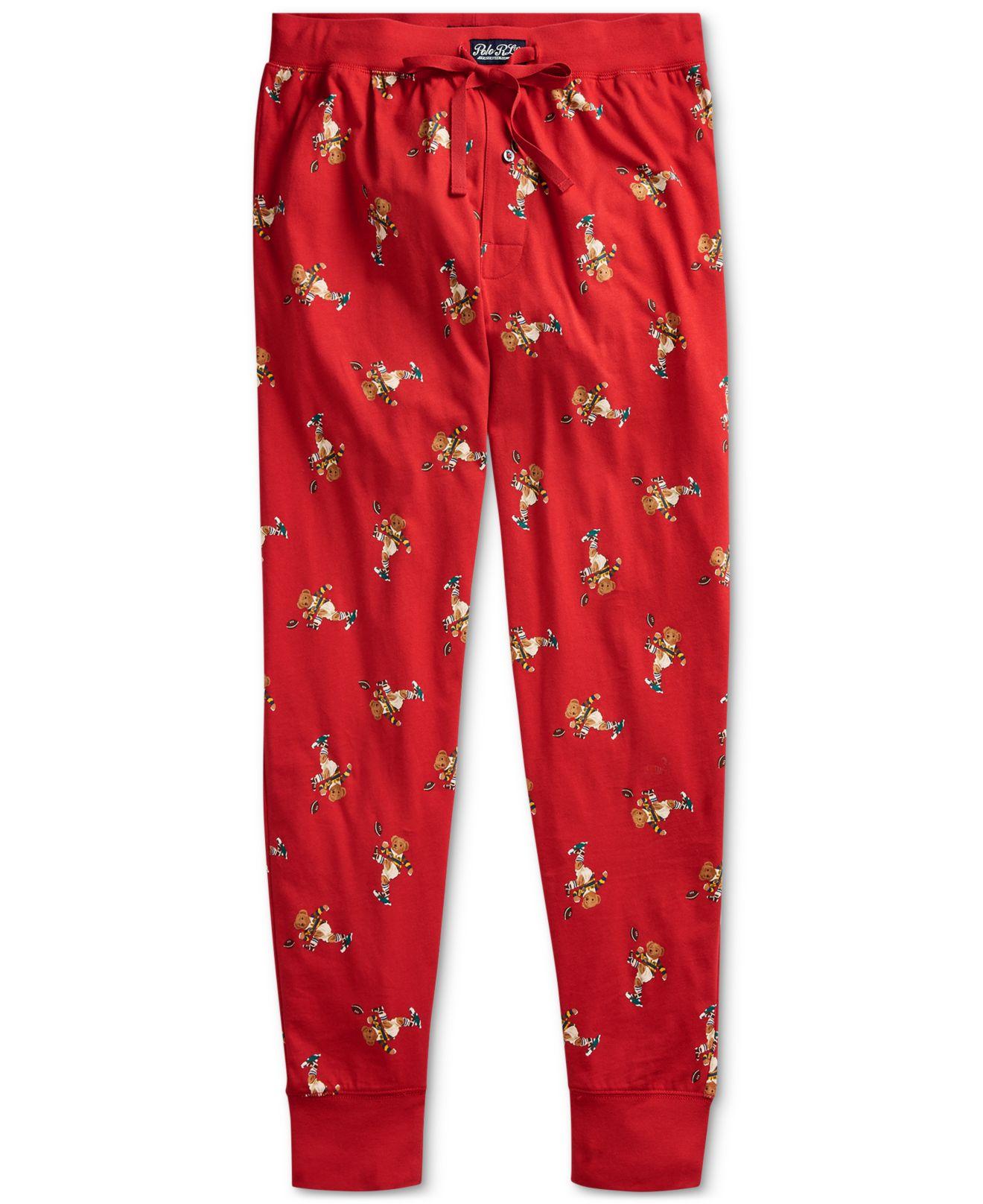 Polo Ralph Lauren Rugby Bear Pajama Joggers, Created For Macy's in Red for  Men | Lyst