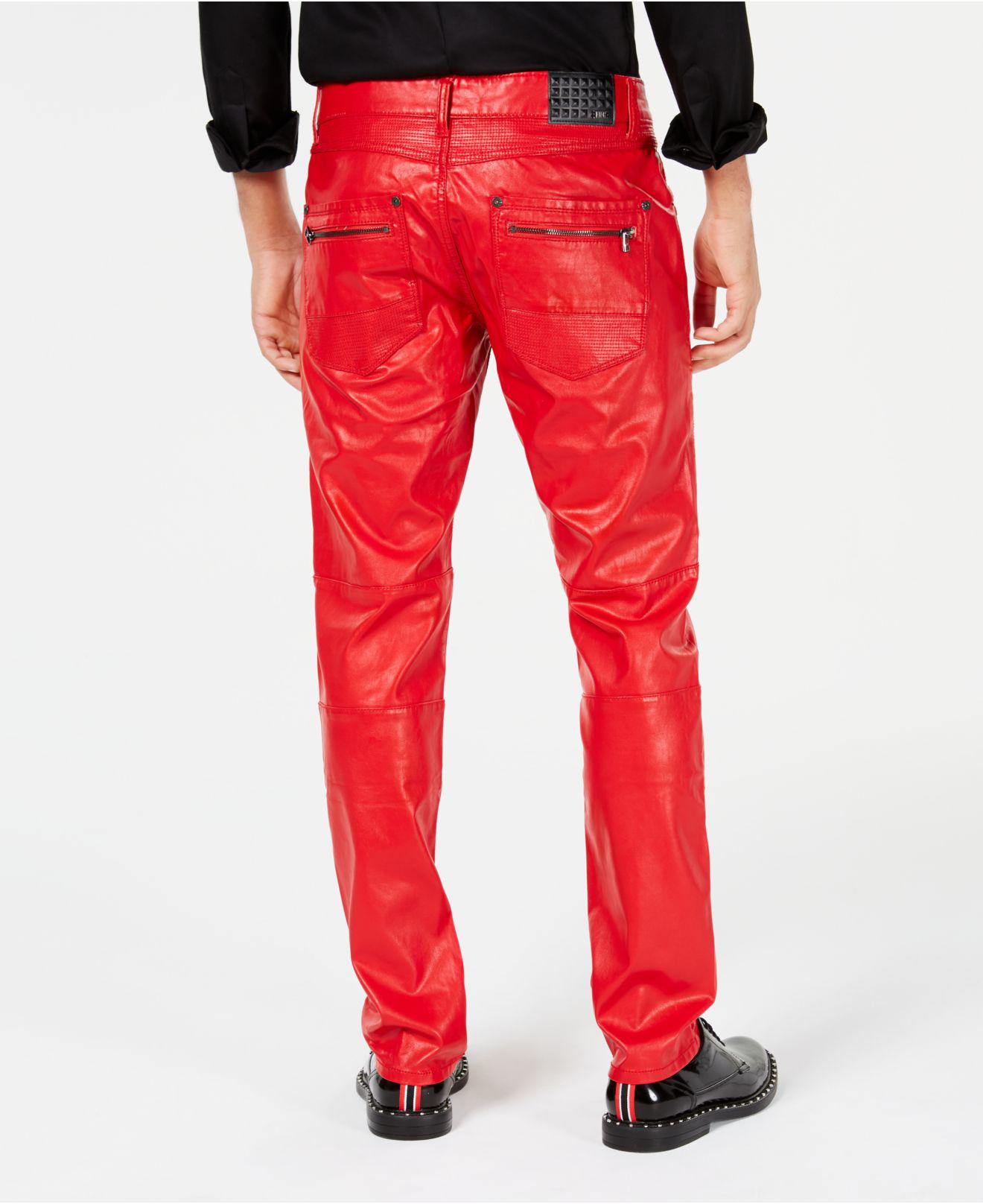 partner Forpustet vene INC International Concepts Slim-fit Faux Leather Pants, Created For Macy's  in Red for Men | Lyst