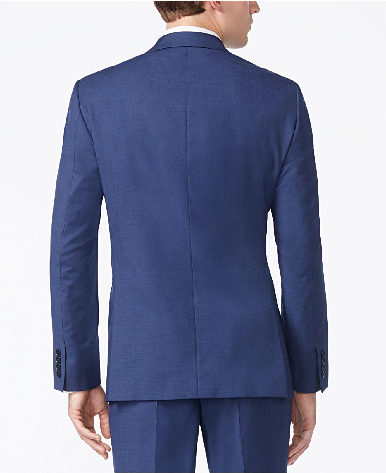 Calvin Klein Wool Infinite Stretch Solid Slimfit Jacket in Blue for Men Lyst