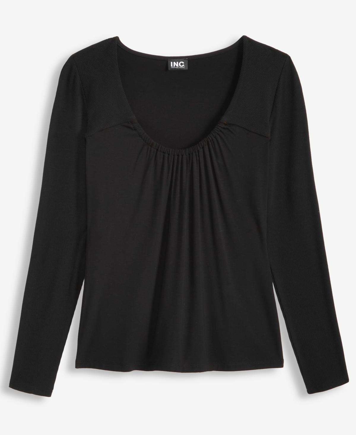 Long Sleeve Black Blouses At Macys INC International Concepts Long