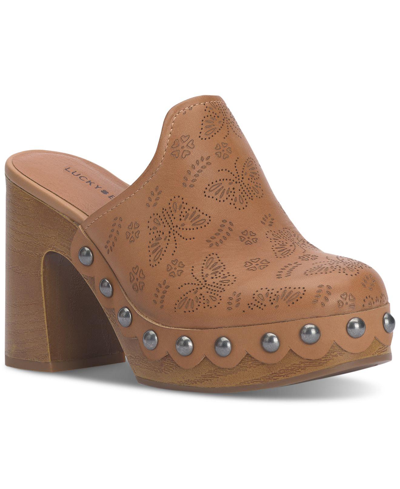 Lucky Brand Immia High Heel Clogs in Brown Lyst