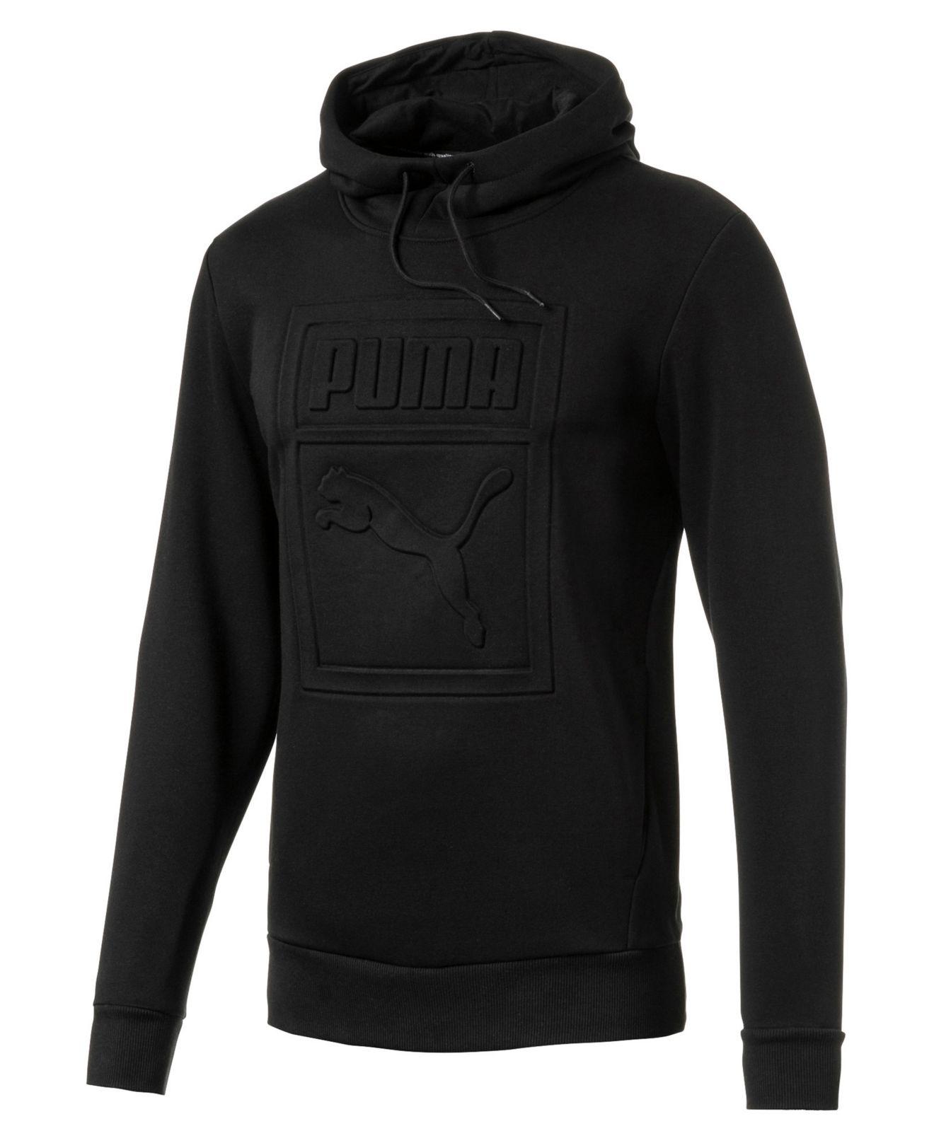 PUMA Fleece Men's Archive Embossed Logo Hoodie in Black for Men | Lyst