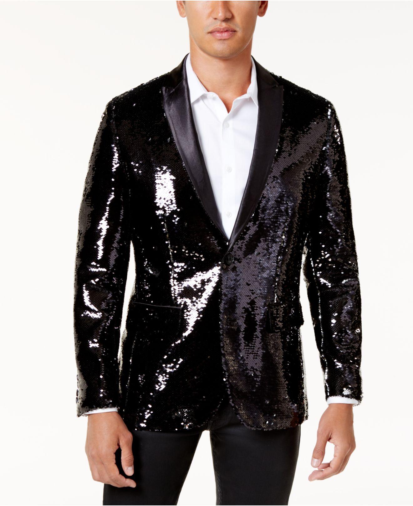 INC International Concepts Men s Slim fit Sequined Blazer in Black for Men Lyst
