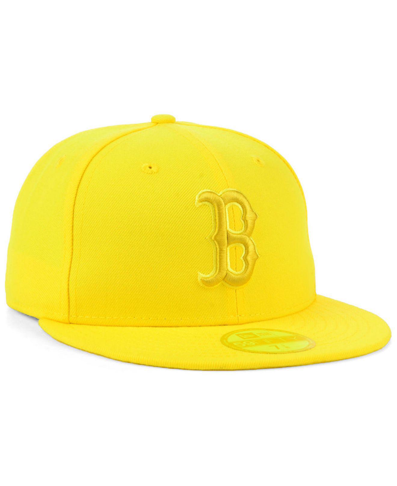 yellow boston red sox hat