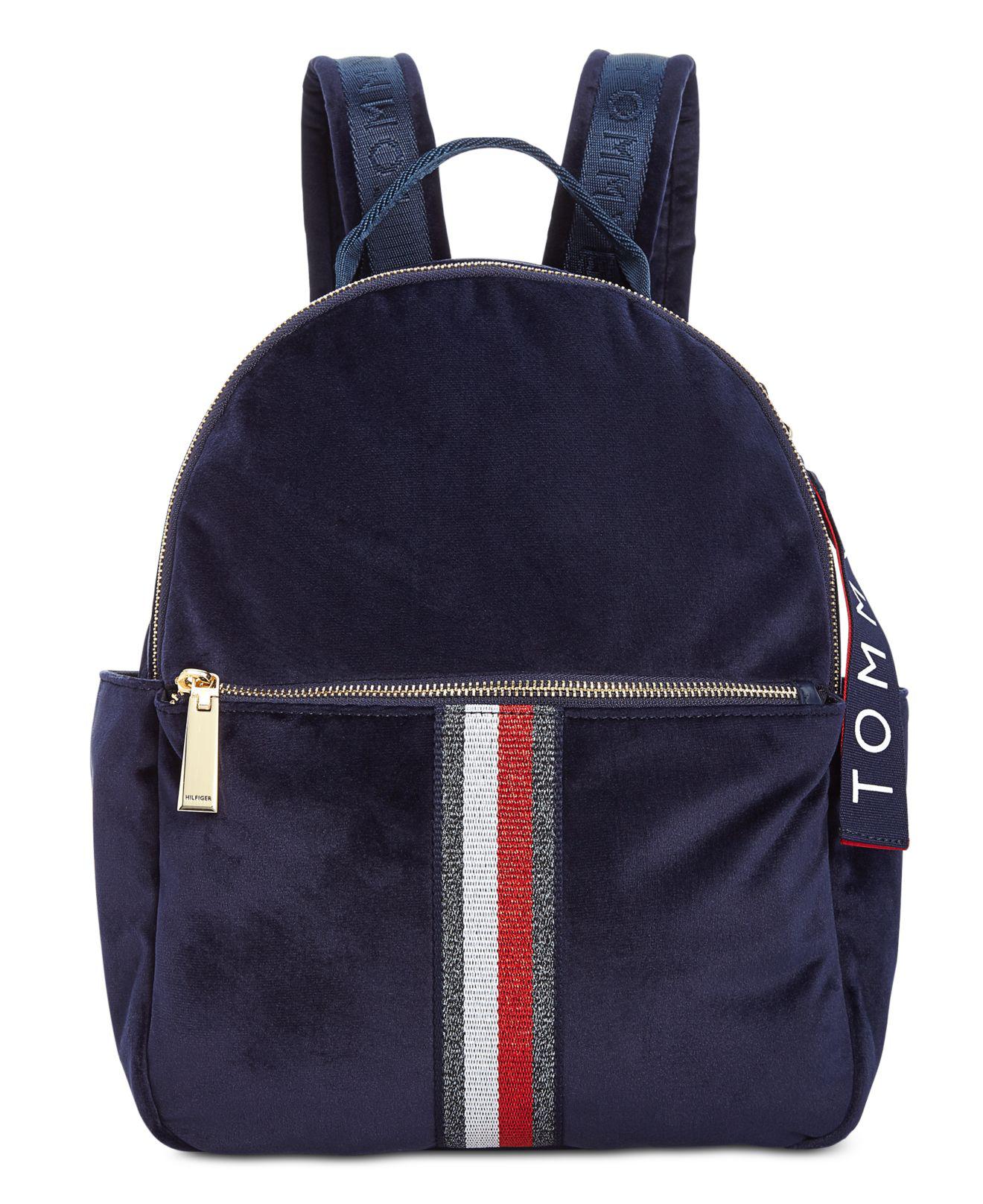 tommy hilfiger velvet backpack