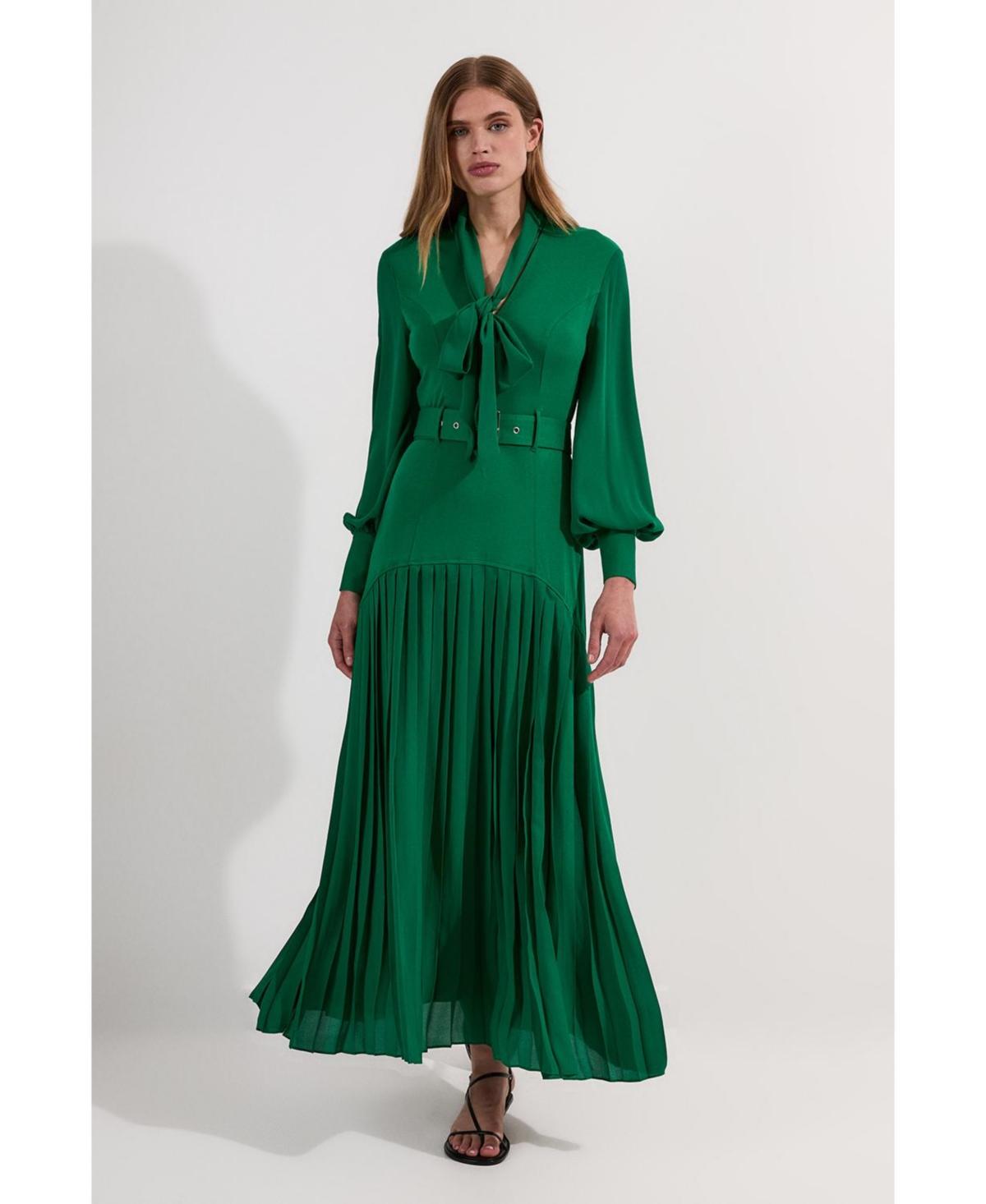 green emerald velvet dress Karen Dress (Green Pattern)  Yakira Bella