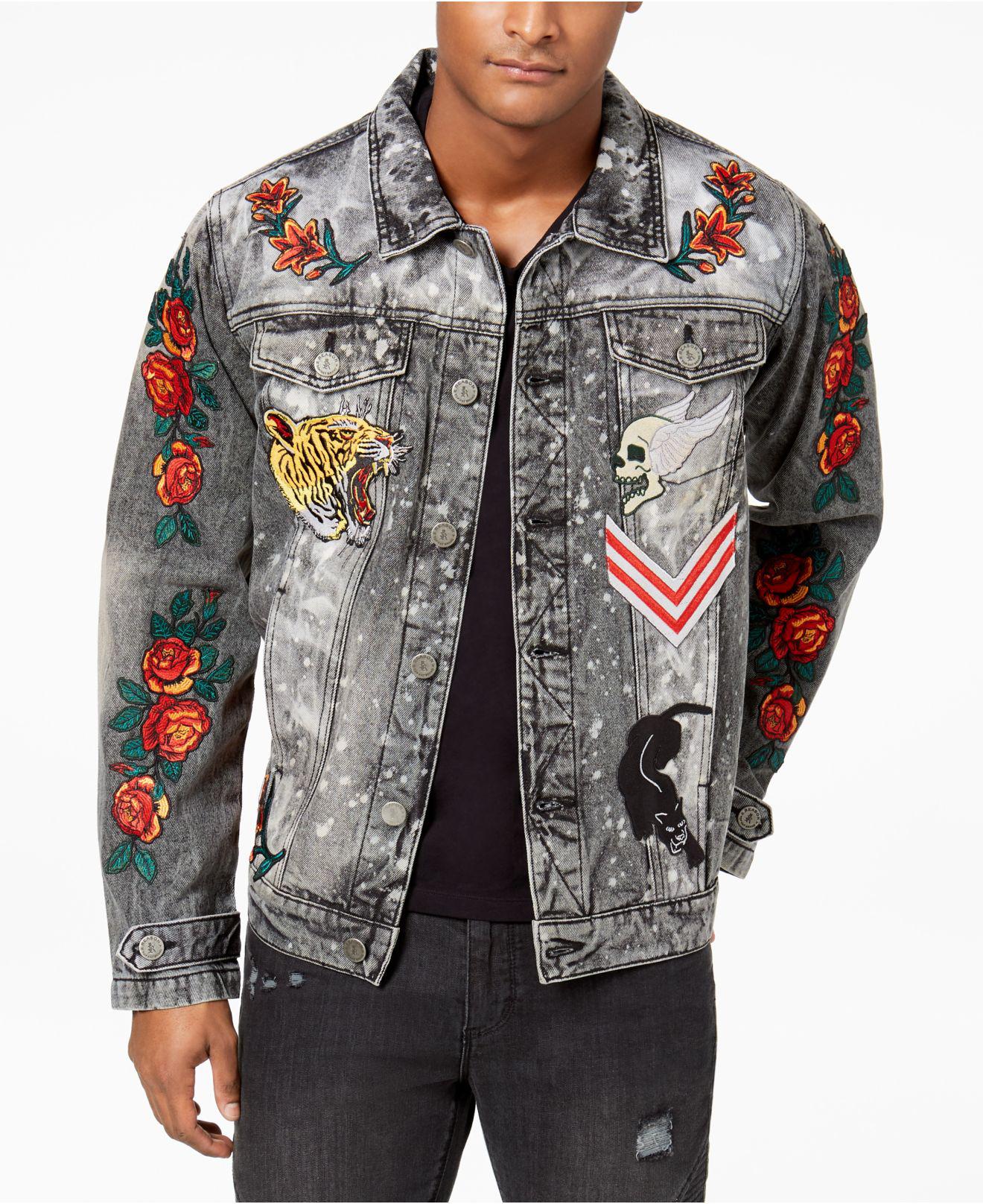 macy's black jean jacket