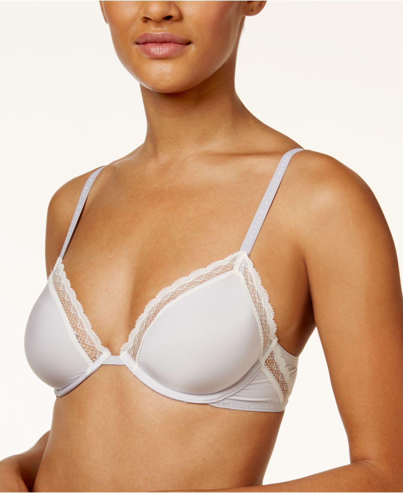 calvin klein women's signature plunge unlined underwire bra