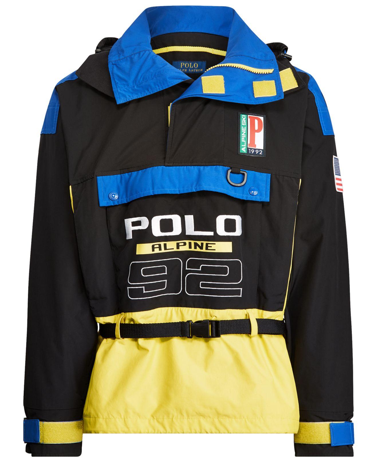 Polo Ralph Lauren Rubber Alpine Colorblocked Graphic Jacket in Black ...