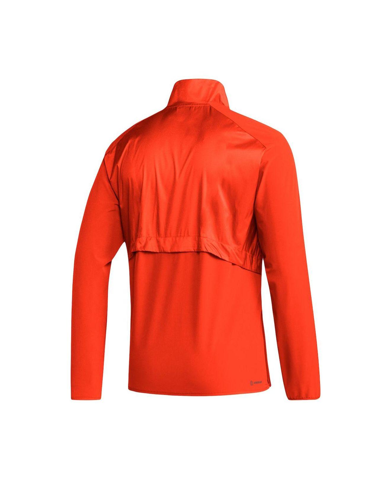 adidas Orange Miami Hurricanes Sideline Aeroready Raglan Sleeve Quarter-zip  Jacket in Red for Men | Lyst