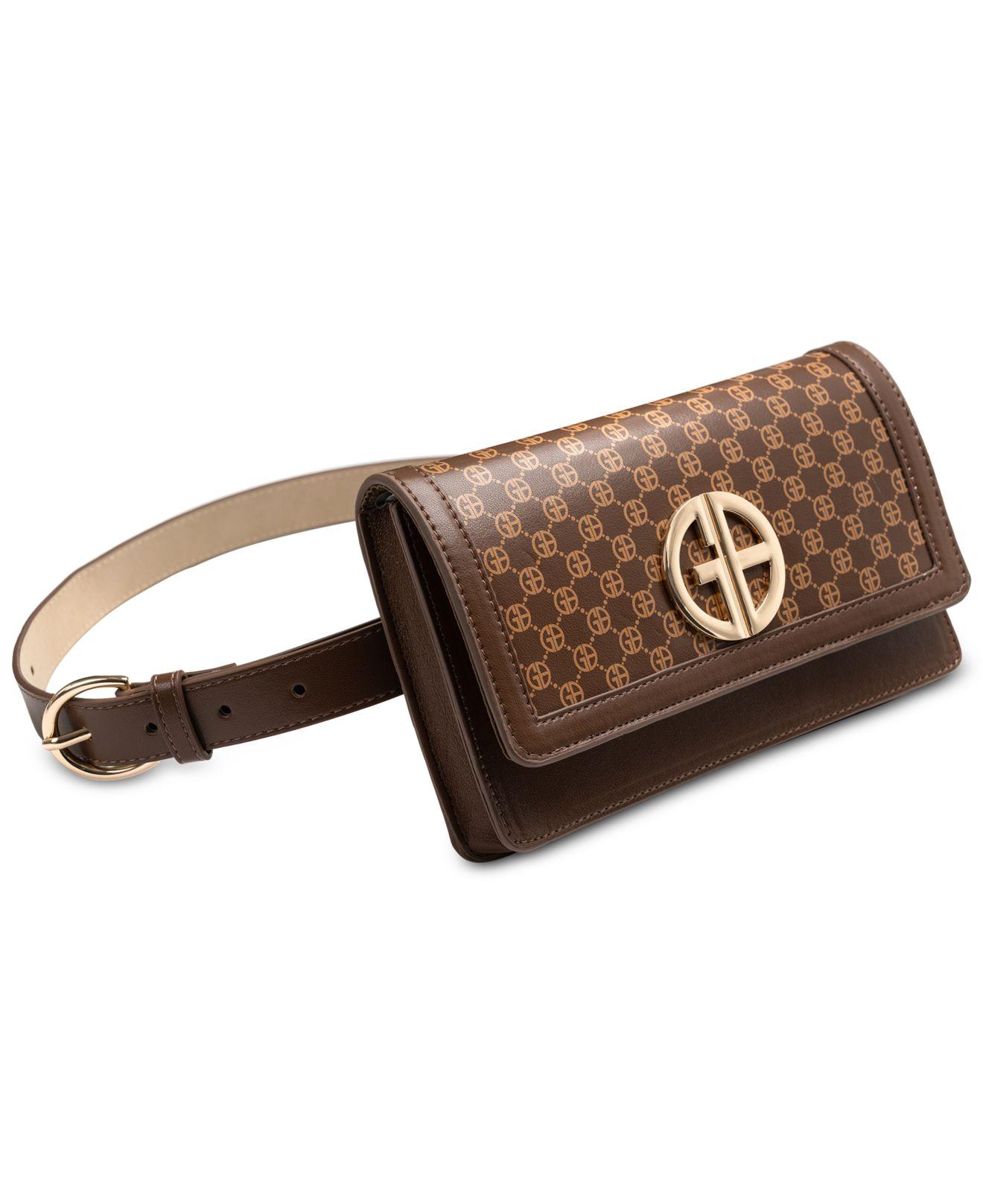 Giani Bernini Faux-leather Logo Belt Bag in Brown | Lyst