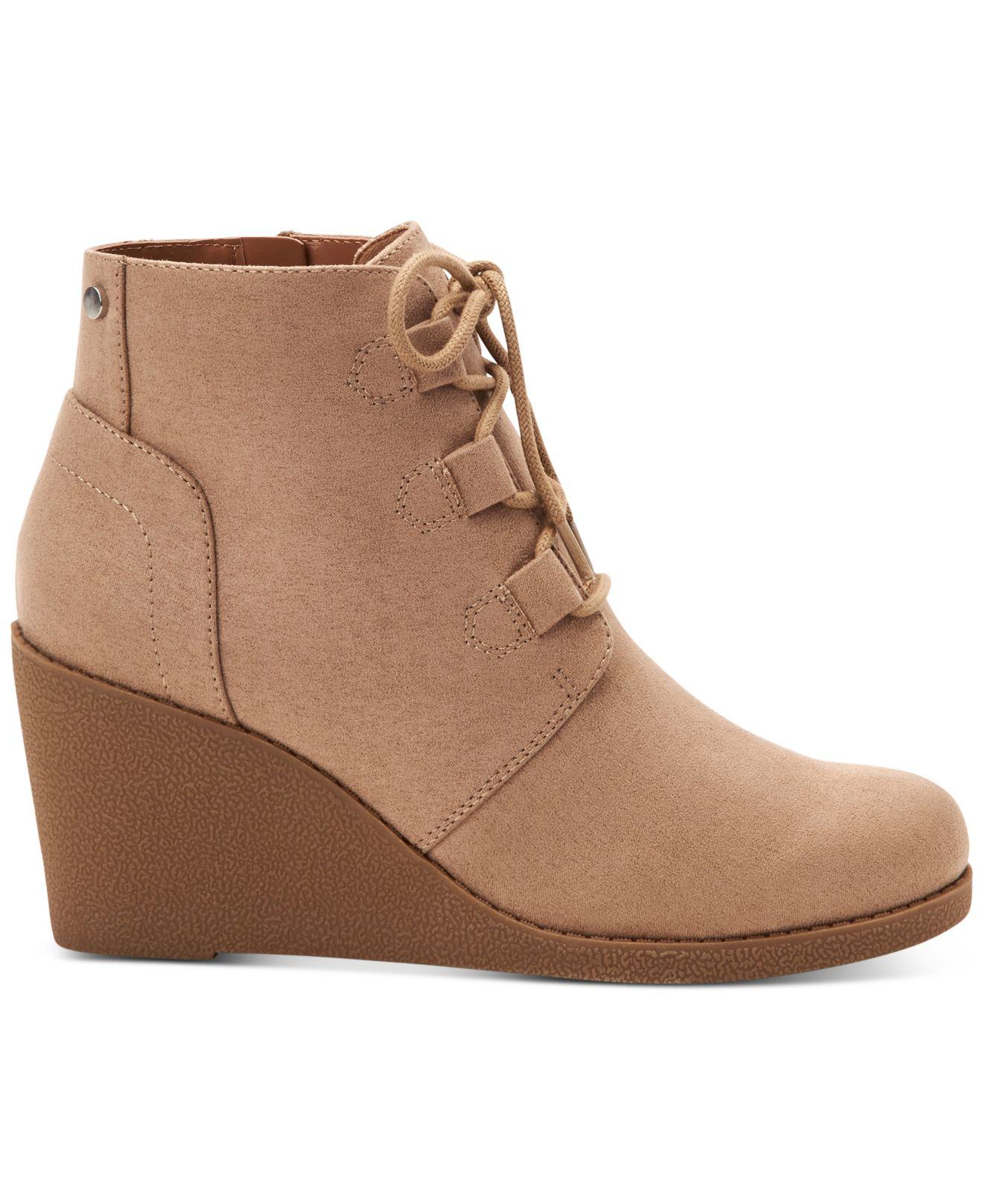Noellee Wedge Lace-up Booties 