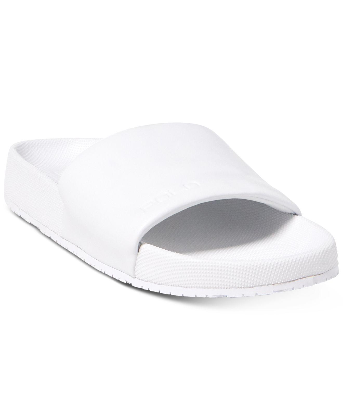 white ralph lauren slides