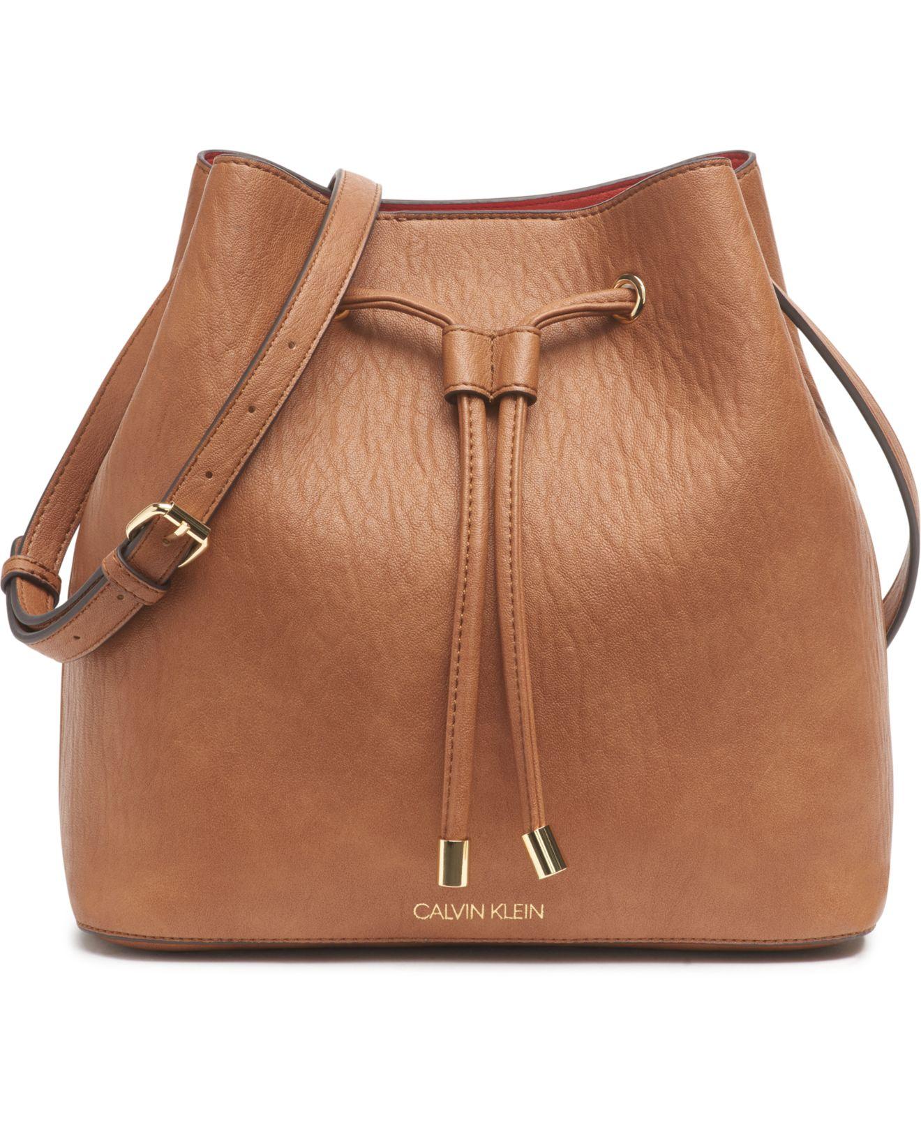 Calvin Klein Leather Gabrianna Bucket Bag Lyst