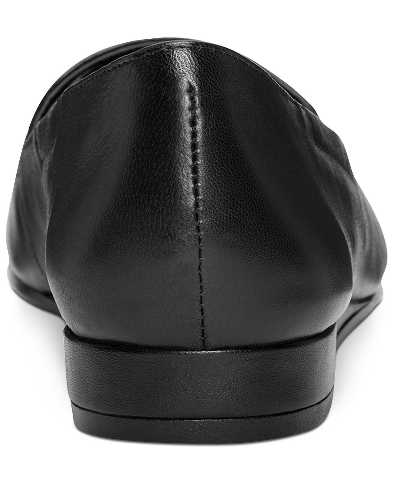 Aerosoles Leather Tidbit Peep-toe Flats in Black Leather (Black) - Lyst