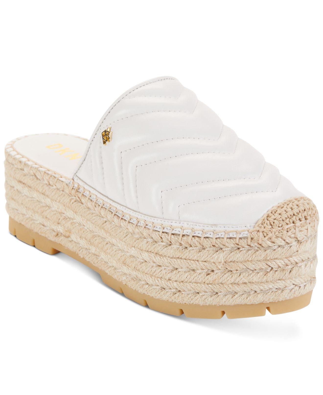 dkny ricki espadrille flatform mules