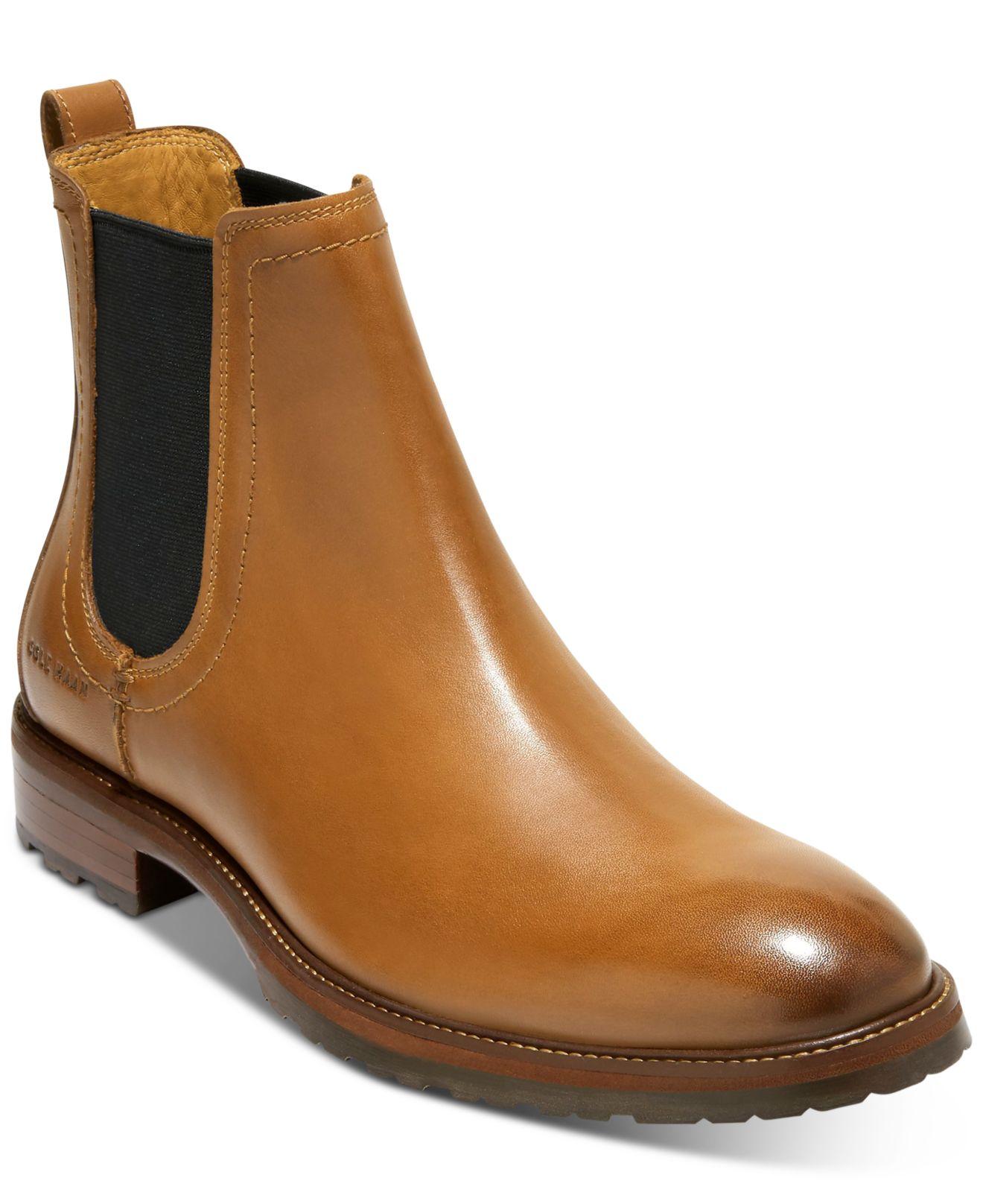 Cole Haan Men's Waterproof Camea Chelsea Boot - Rubber Lug Outsole, Double Gore, Padded Sock