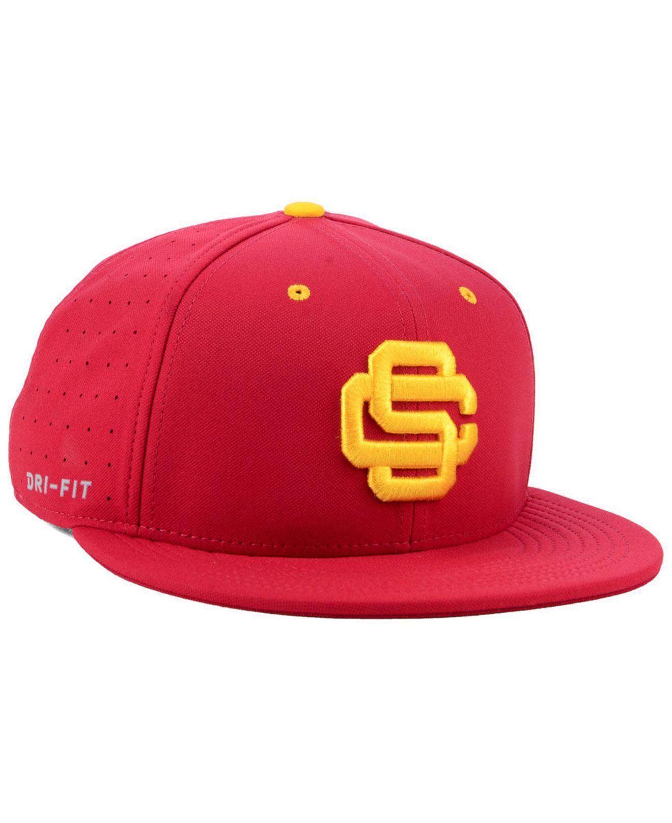Nike Usc Trojans Aerobill True Fitted Baseball Cap in Red for Men | Lyst