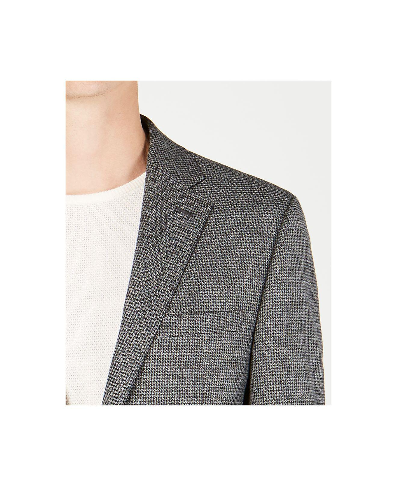 Calvin Klein X Fit Coat Gray/black Wool Men for Lyst | Houndstooth Slim-fit Sport