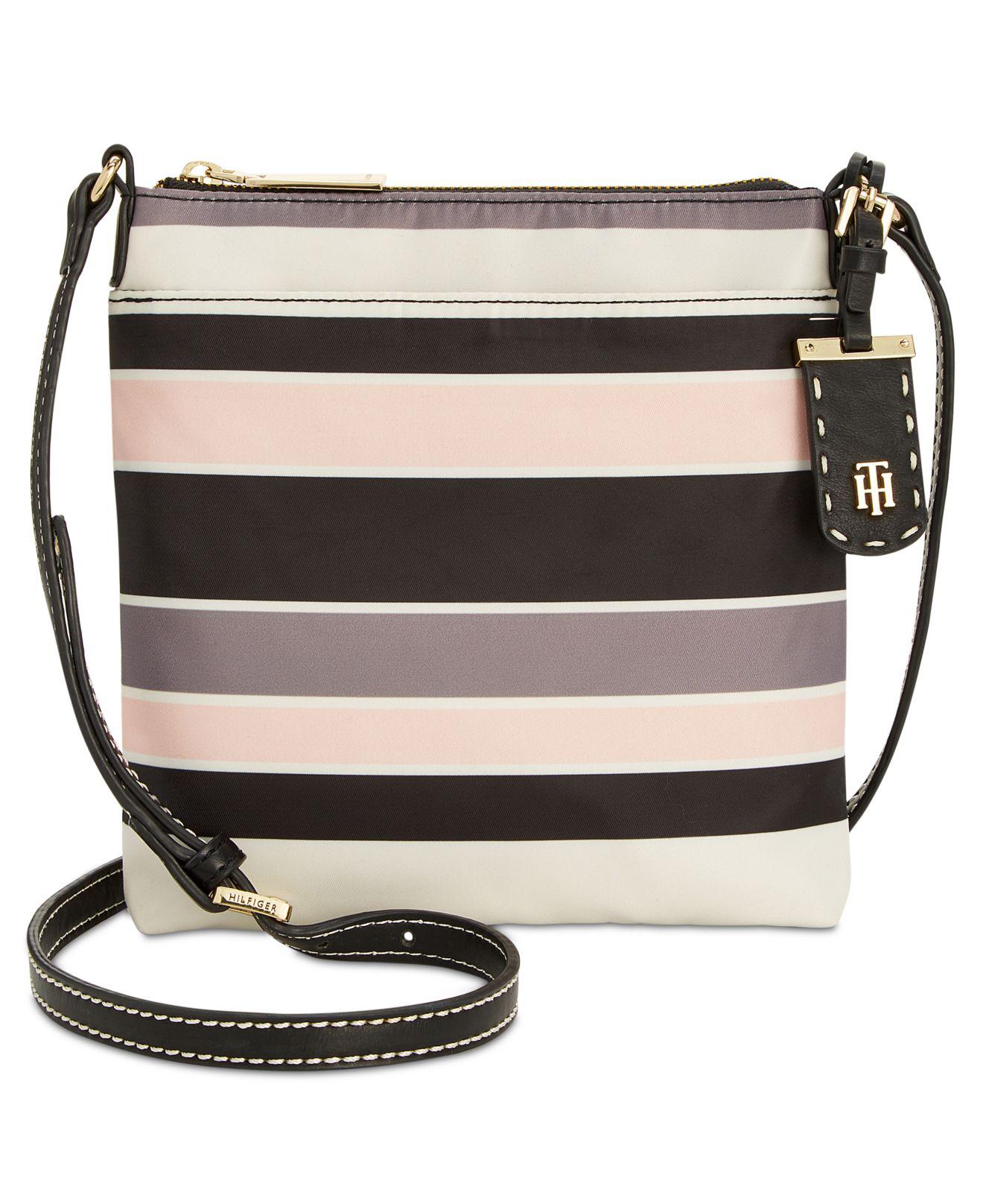 tommy hilfiger striped crossbody bag