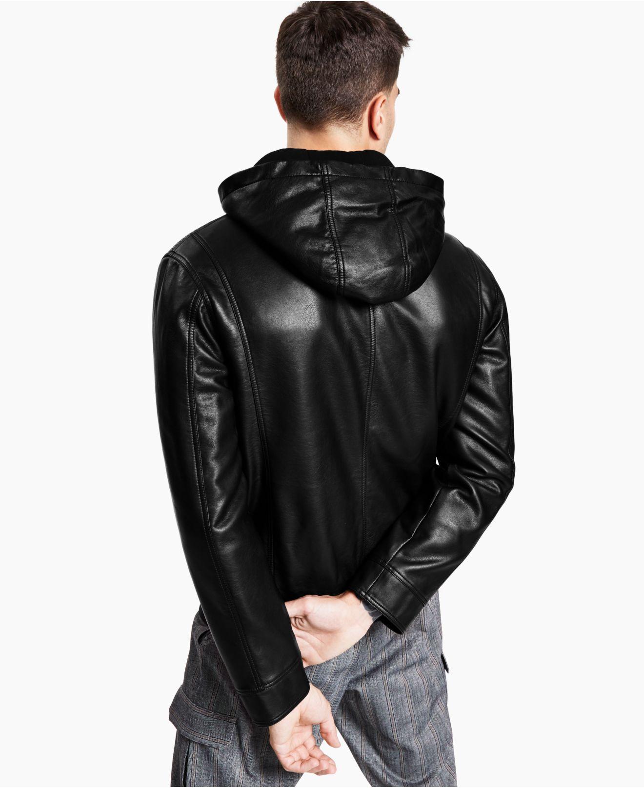 macys leather bomber jacket