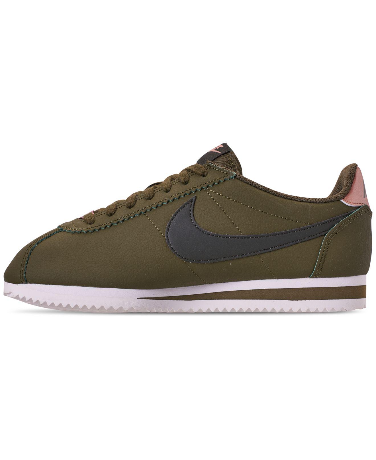 nike cortez leather green