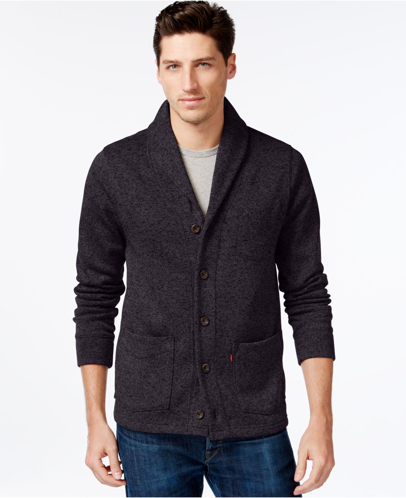 Levi's Synthetic Rand Shawl-collar Cardigan in Black for Men - Lyst