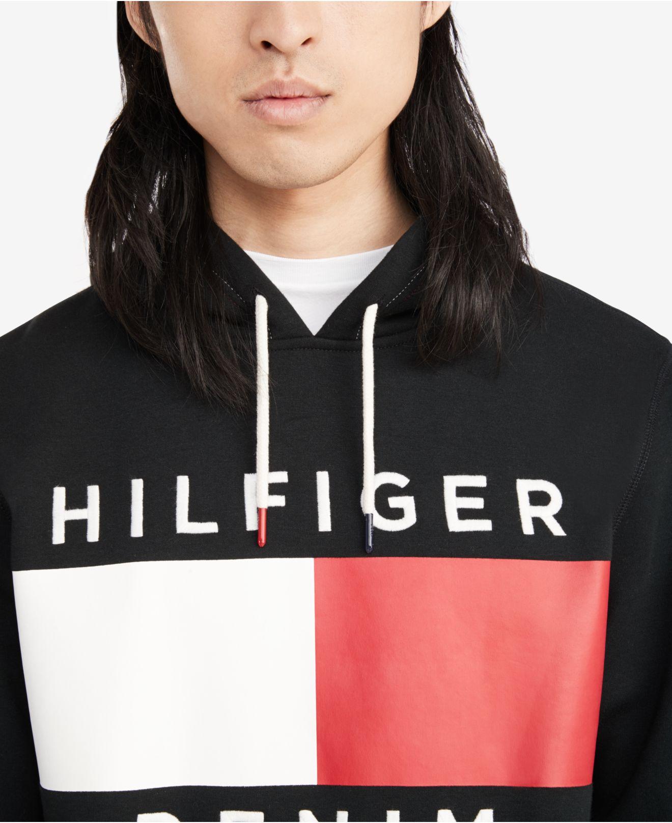 tommy hilfiger brooks logo print hoodie