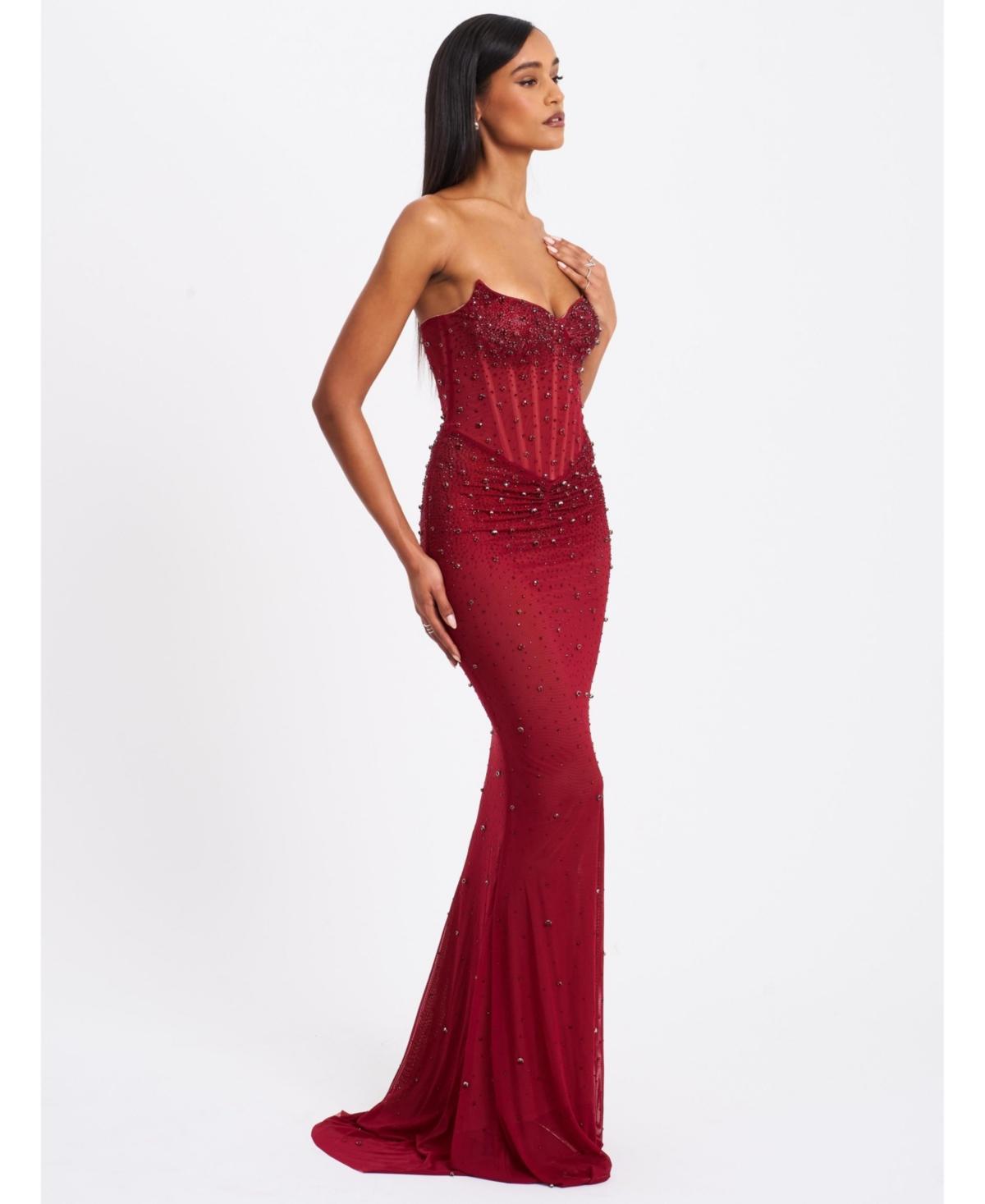 burgundy long dress macys Sarey Maxi Dress - Burgundy
