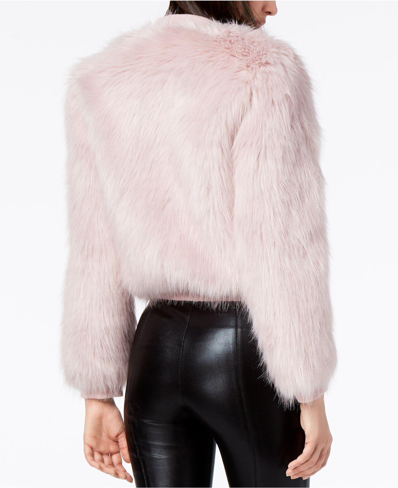 pink fur bomber