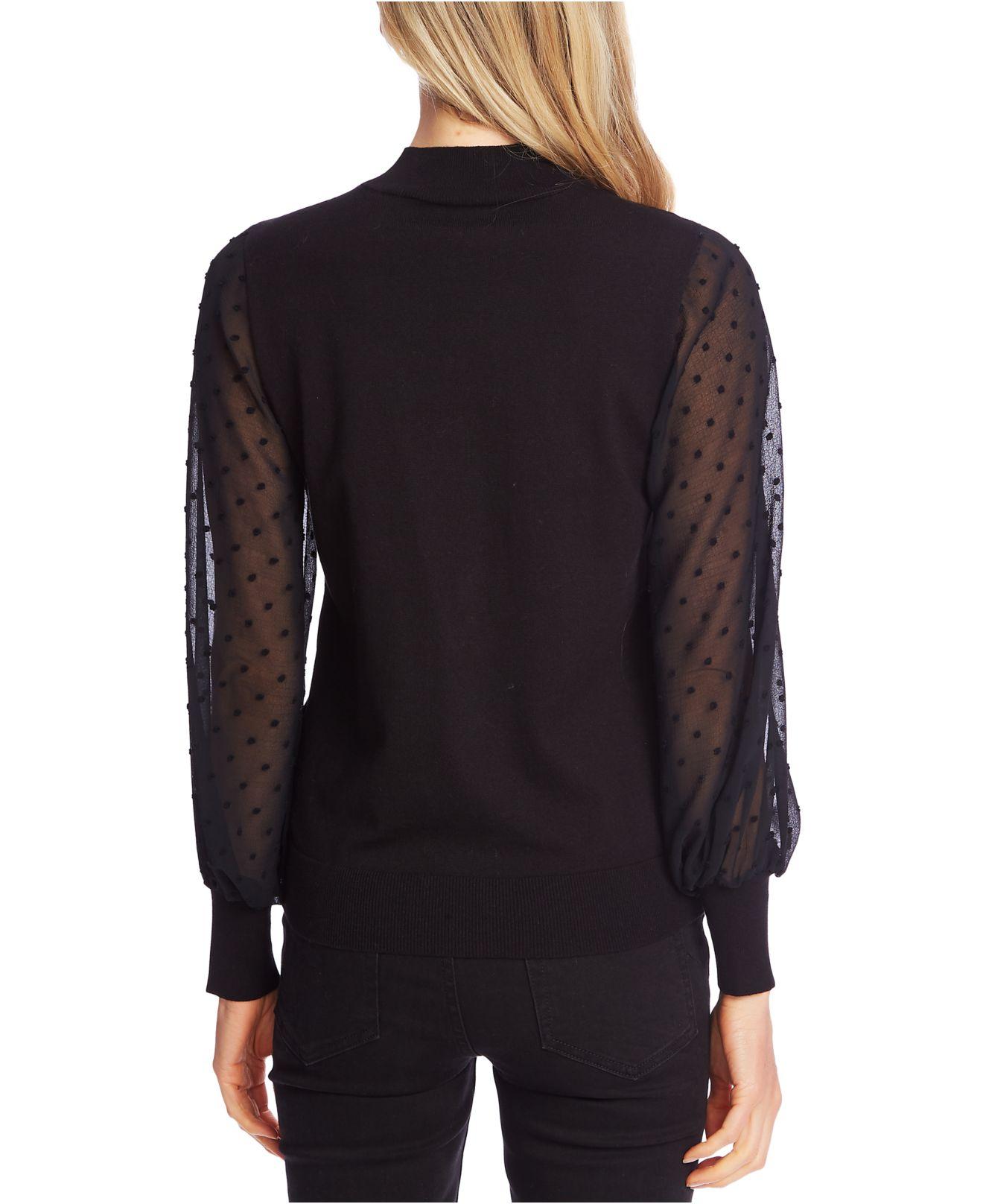 black mockneck sweater