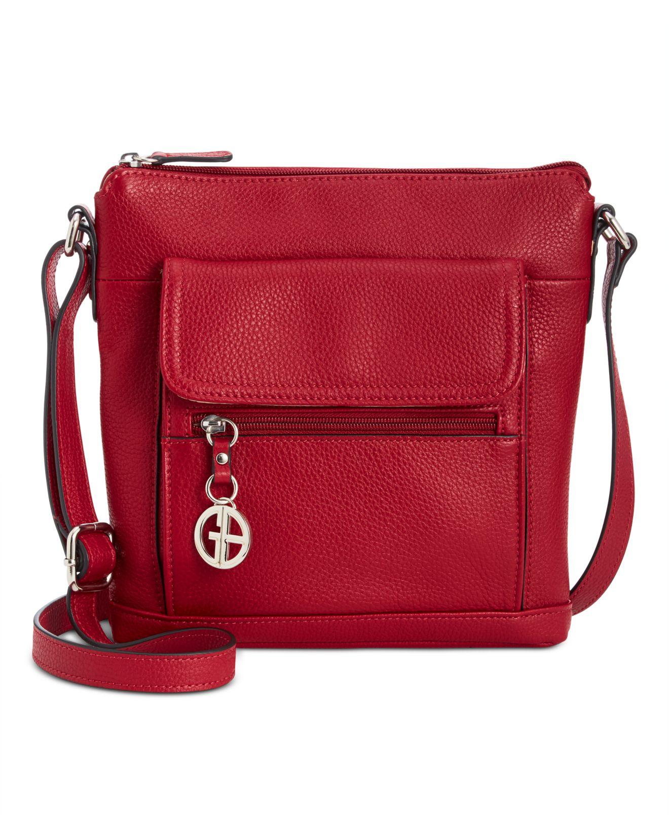 Giani Bernini Pebble Leather Crossbody, Created For Macy's in Red ...