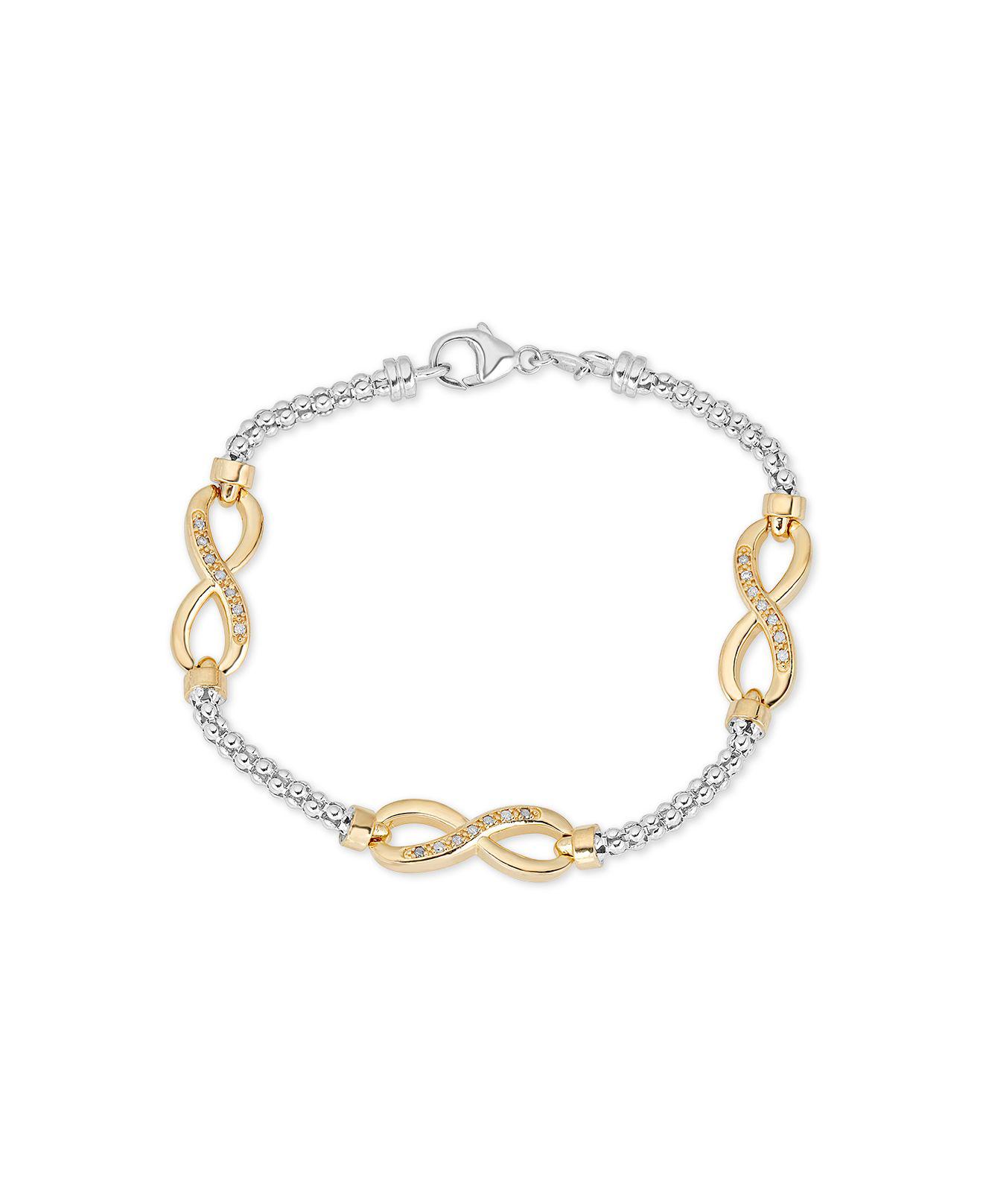 Macy's Diamond Infinity Bracelet (1/8 Ct. T.w.) In Sterling Silver