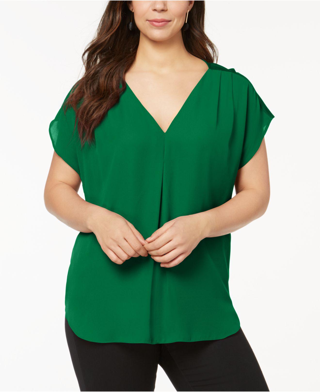 macys womens green tops