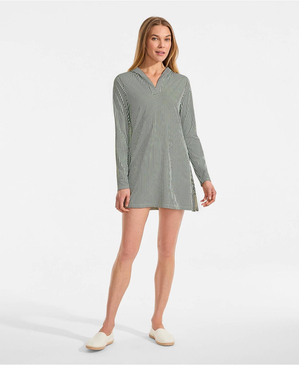 lands end beach cover up dresses Lands' End Women's Long Sleeve Lace Mini Swim Cover-Up Dress
