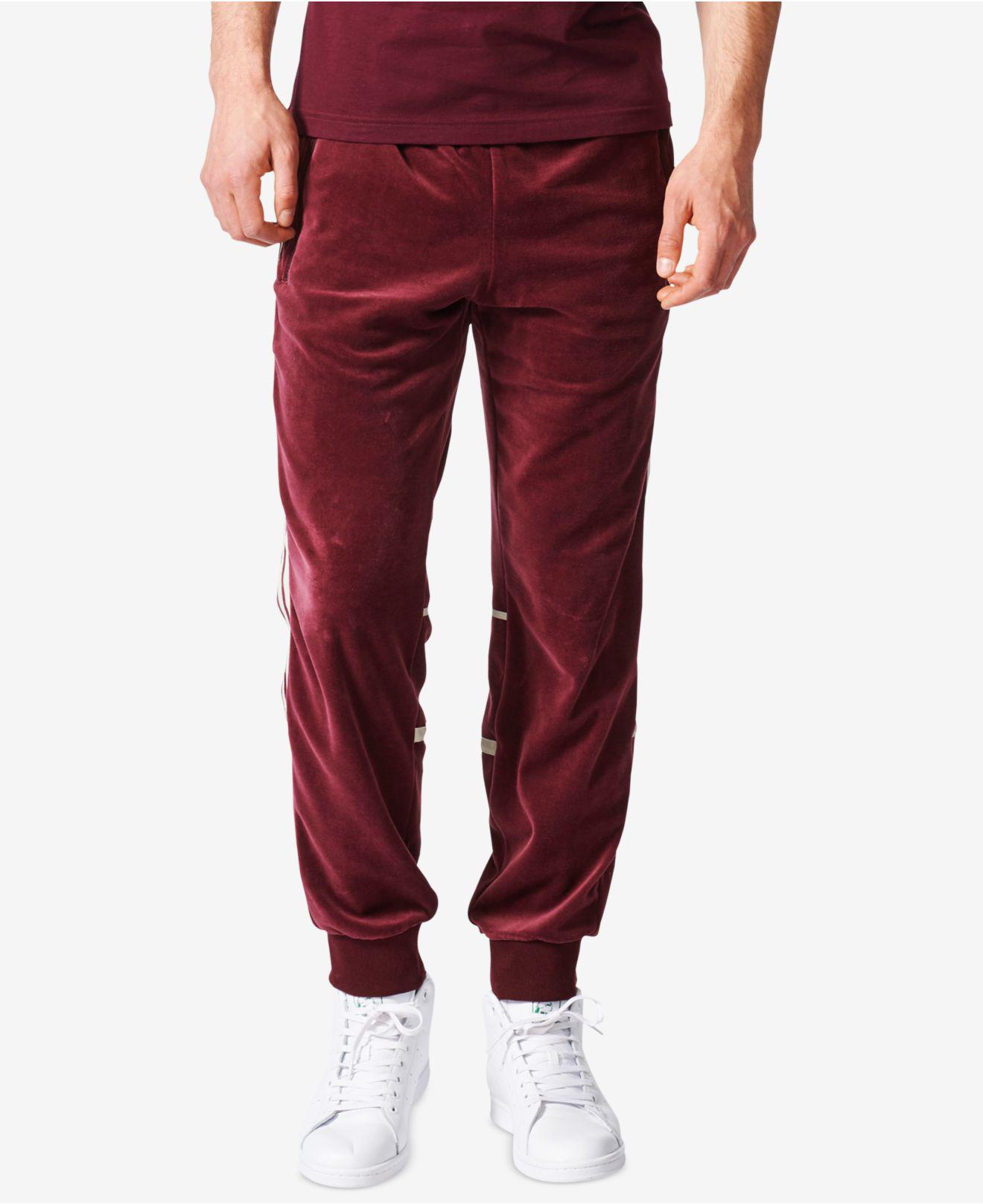 adidas Cotton Men's Originals Challenger Velour Track Pants in Maroon (Red)  for Men | Lyst