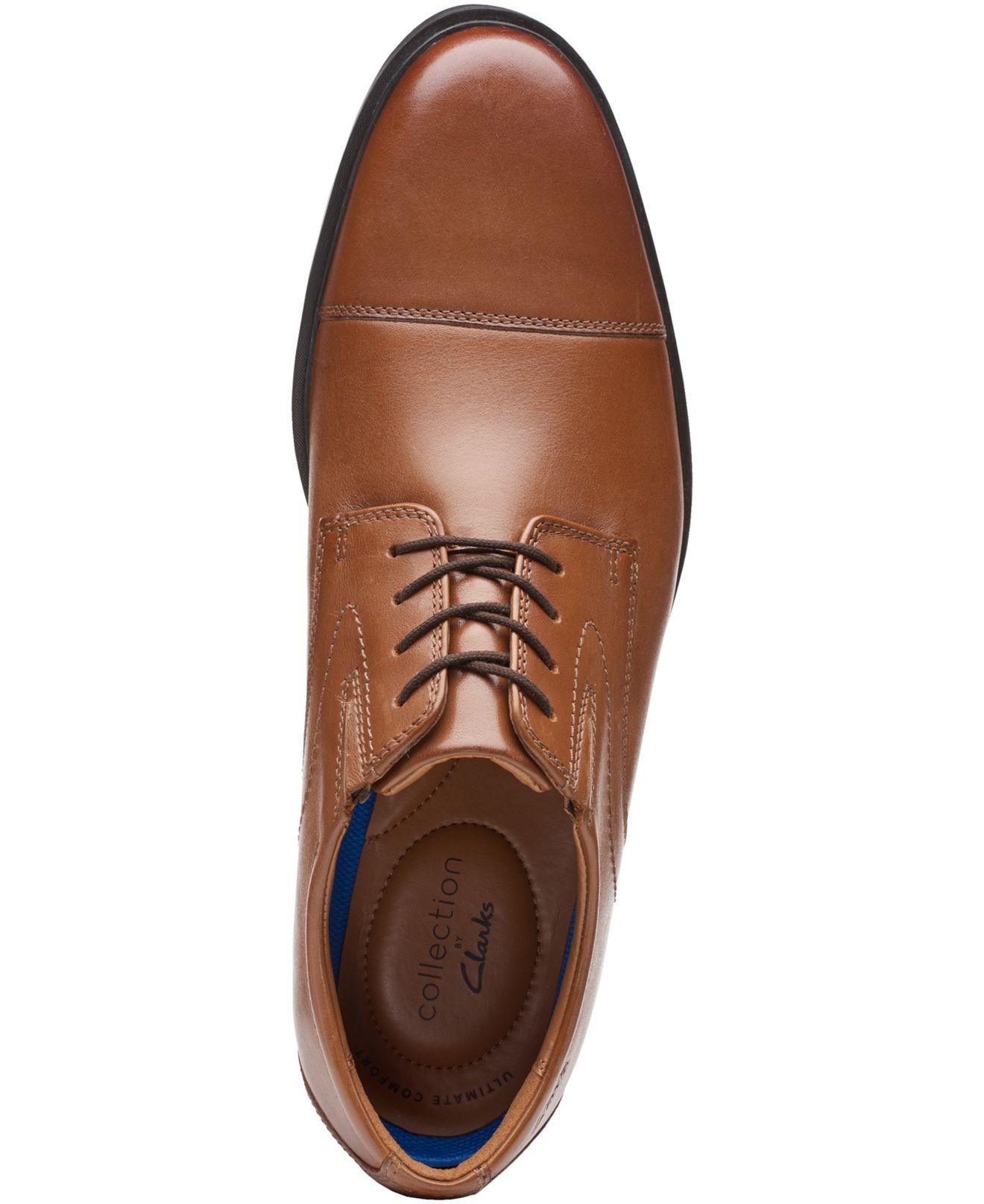 Clarks Leather Whiddon Cap-toe Oxfords in Dark Tan l (Brown) for 