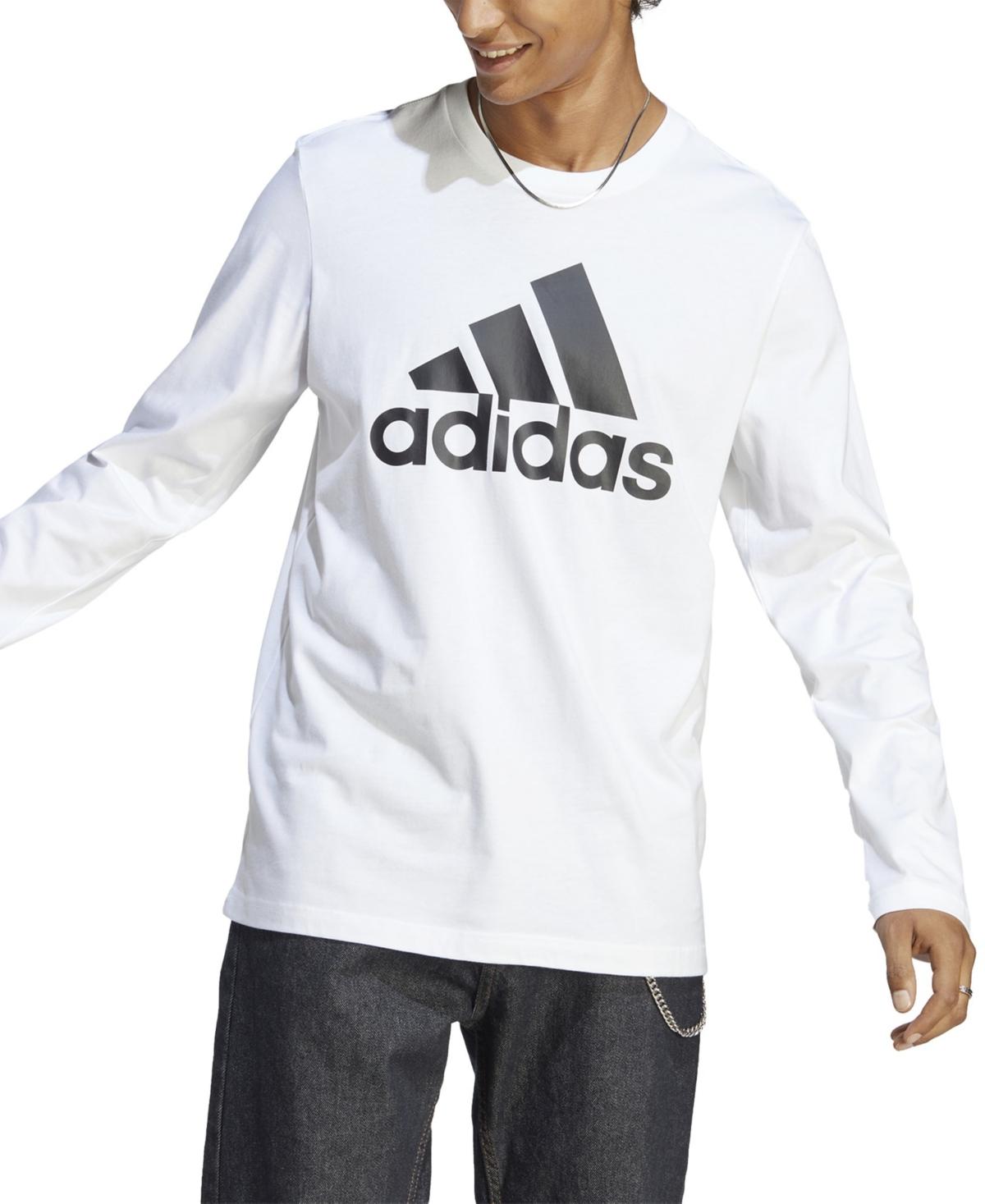 adidas Essentials Classic-fit Cotton Logo Long-sleeve T-shirt in White for  Men | Lyst